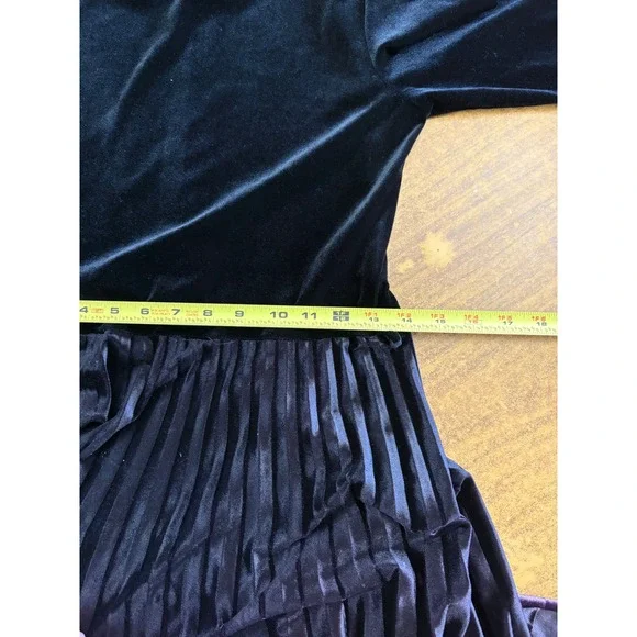 Ord Couture by Ordwoman Black Velvet Ombre Purple Pleated Maxi Dress Size S - Picture 7 of 7